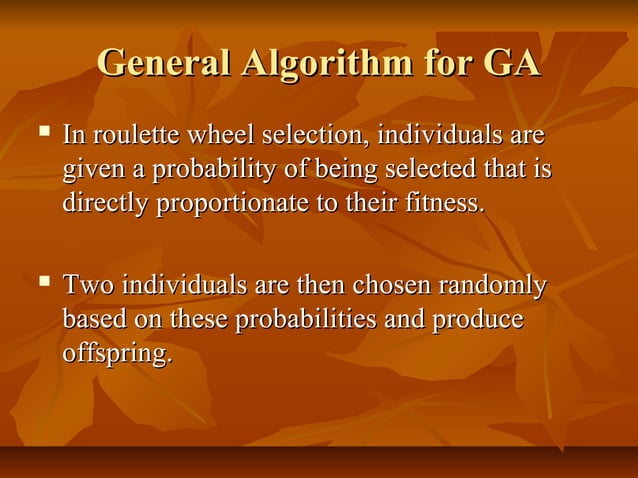 Genetic algorithms | PPT