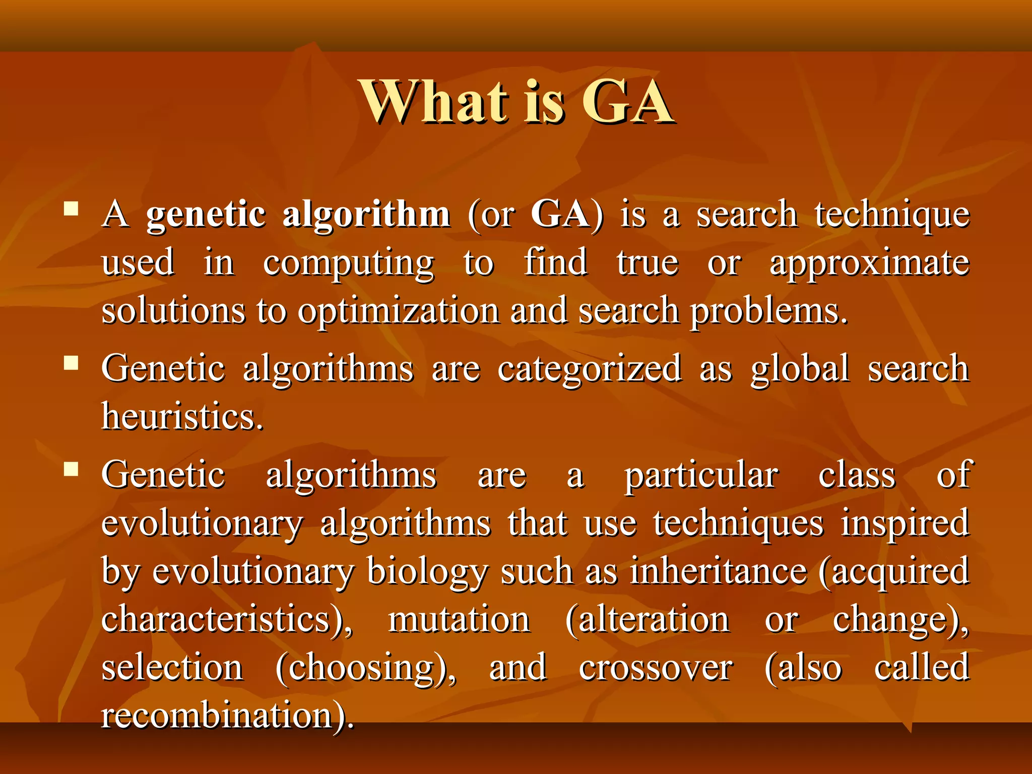 Genetic algorithms | PPT
