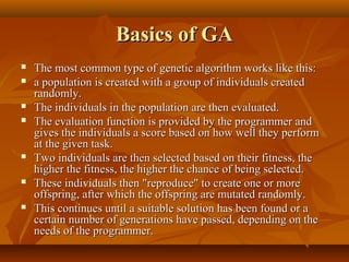Genetic algorithms full lecture | PPT