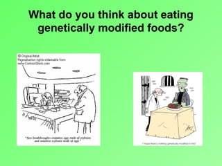 What do you think about eating
genetically modified foods?
 