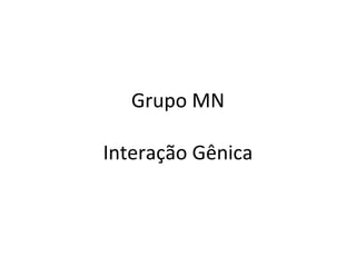Grupo MN
Interação Gênica
 