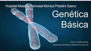 Hospital Materno Perinatal Monica Pretelini Saenz
Genética
Básica
Lorena Y. Recillas Acevedo
Residente de ginecología y obstetricia de primer año
 