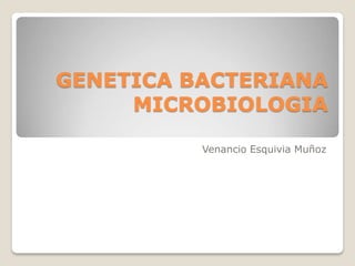 GENETICA BACTERIANA
MICROBIOLOGIA
Venancio Esquivia Muñoz
 