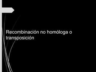 Recombinación no homóloga o
transposición
 