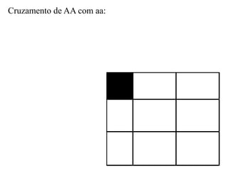 Cruzamento de AA com aa:
 