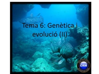 Tema 6: Genètica i
evolució (II)
1
 