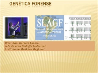 Bioq. Raúl Horacio Lucero
Jefe de Area Biología Molecular
Instituto de Medicina Regional
 