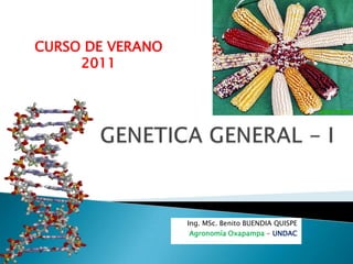 CURSO DE VERANO 2011 GENETICA GENERAL - I Ing. MSc. Benito BUENDIA QUISPE AgronomíaOxapampa - UNDAC 