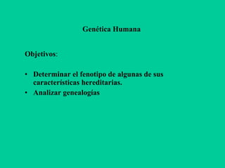 Genética Humana   ,[object Object],[object Object],[object Object]