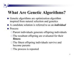 Genetic algorithm in Artificial Intelligence with example | PPT