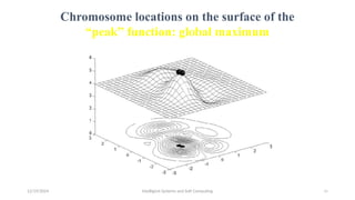 12/19/2024 Intelligent Systems and Soft Computing 46
Chromosome locations on the surface of the
“peak” function: global maximum
 
