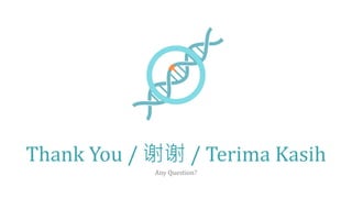 Thank You / 谢谢 / Terima Kasih
Any Question?
 
