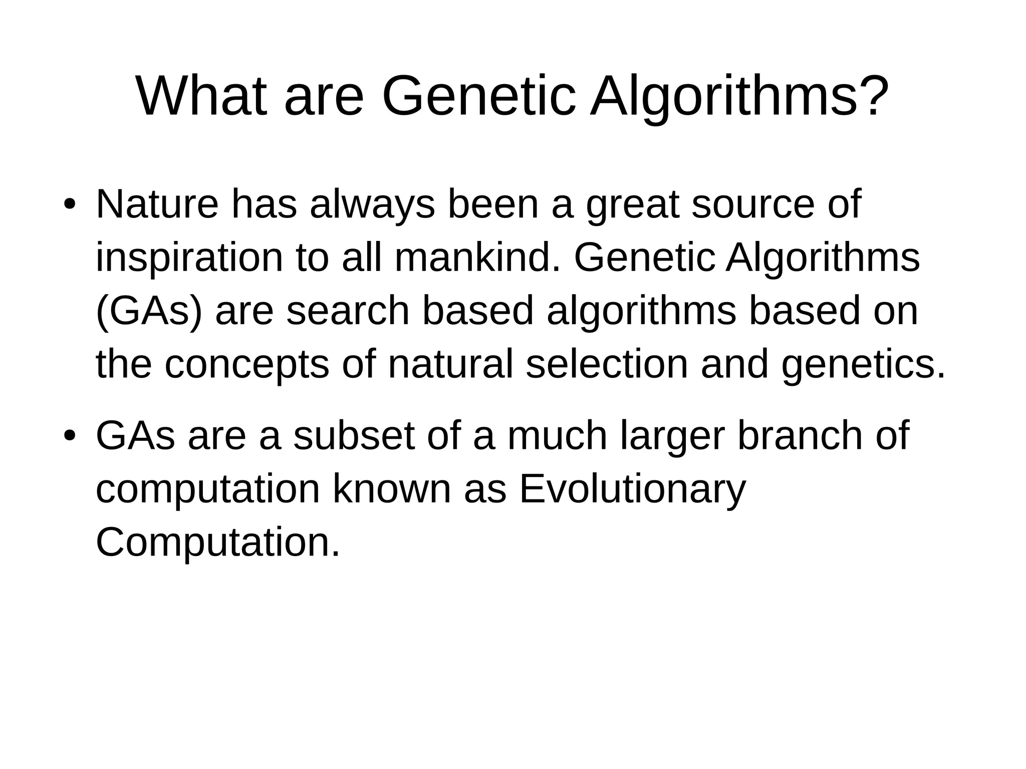 Genetic algorithm ppt | PPT | Free Download
