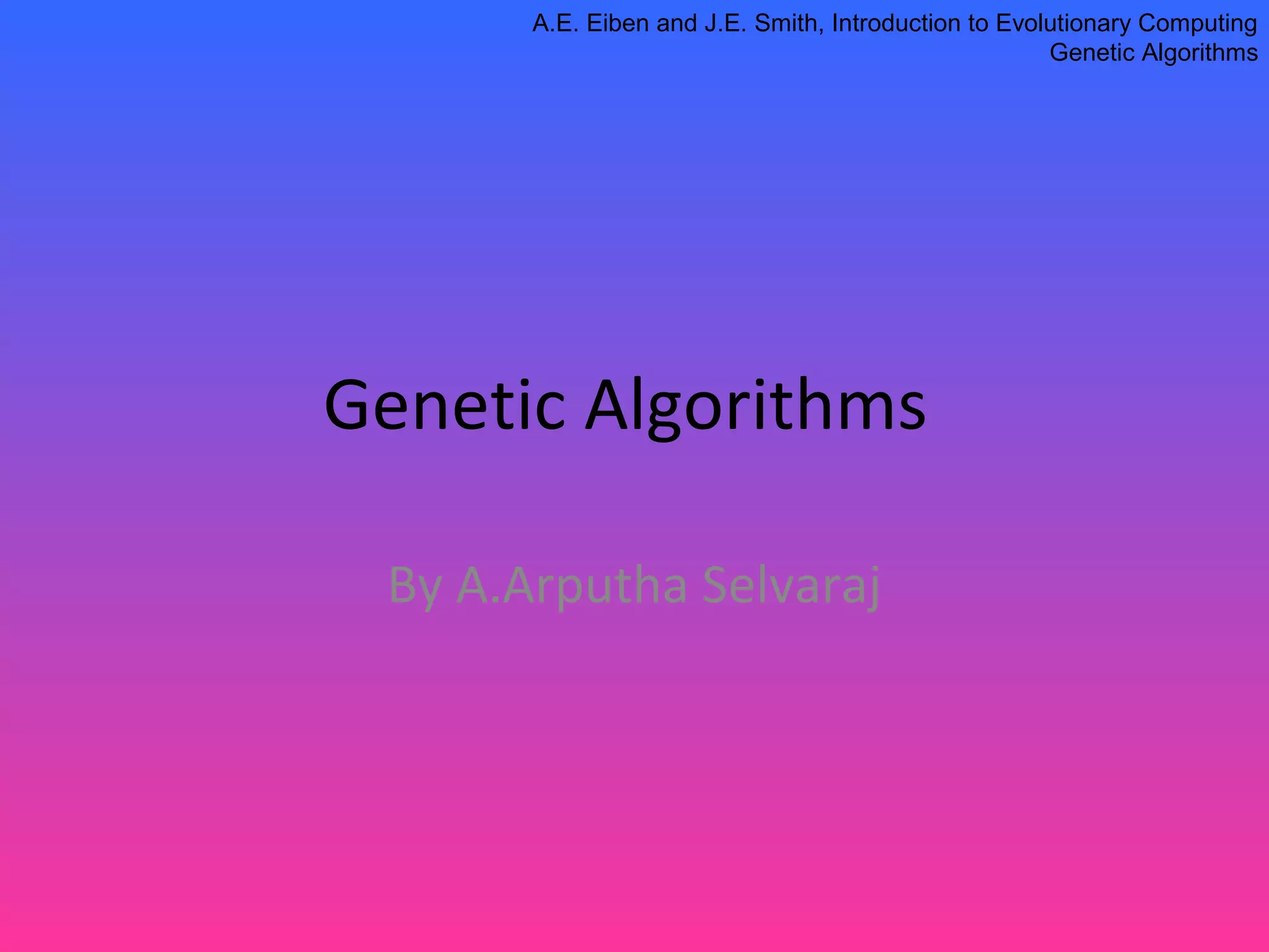 GENETIC ALGORITHM | PPT