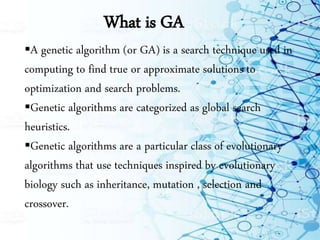 Genetic algorithms | PPTX