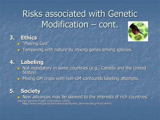 Genetically modified organisms | PPTX