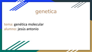 genetica
tema: genética molecular
alumno: jesús antonio
 