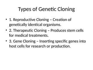 Genetics cloning powerpoint academic genetics | PPTX