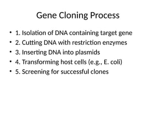 Genetics cloning powerpoint academic genetics | PPTX
