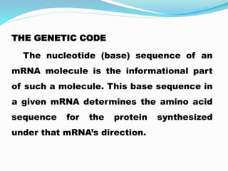 Nucleotide Sequence Code Genetic code | PPTX