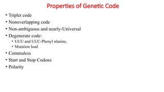 Genetic Code From Principles Of Genetics | PPTX