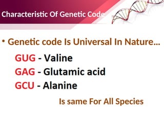 Genetic code definition and genetic code table | PPTX