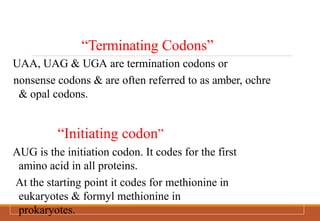 Genetic code and its properties ,dictionary | PPTX