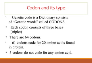 Genetic code and its properties ,dictionary | PPTX