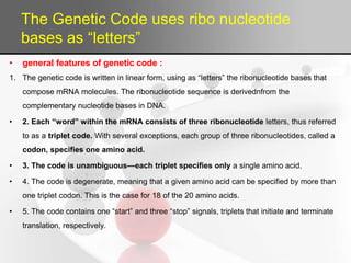 Genetic code and transcription | PPTX