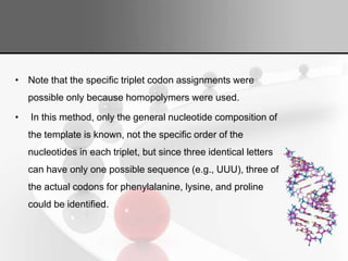 Genetic code and transcription | PPTX