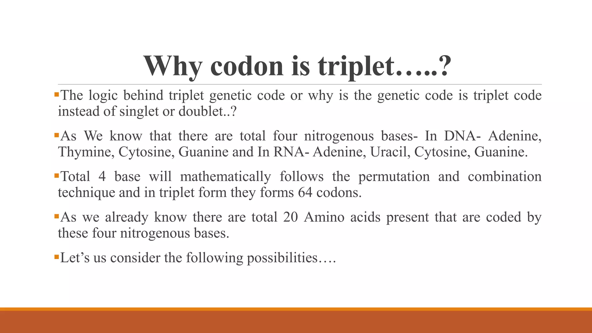 Genetic code deciphering propertie and code dictionary. | PPTX ...