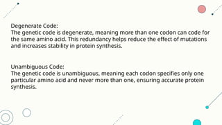 GENETIC CODE PPT || Medical genetics || Molecular genetics and biology ...