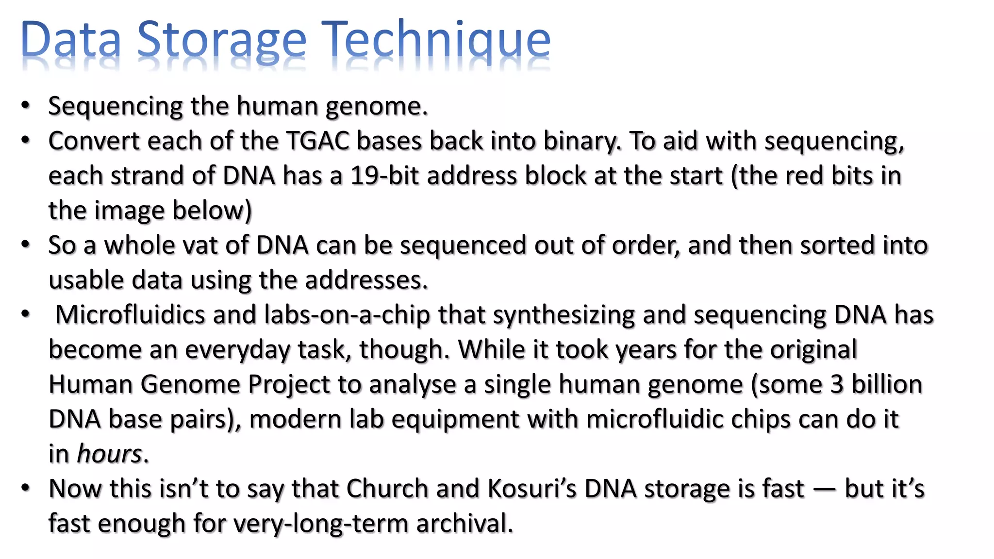 Genetic data storage | PPTX