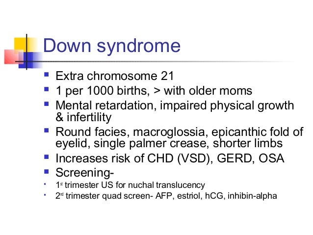 Genetic Disorders and Down Syndrome