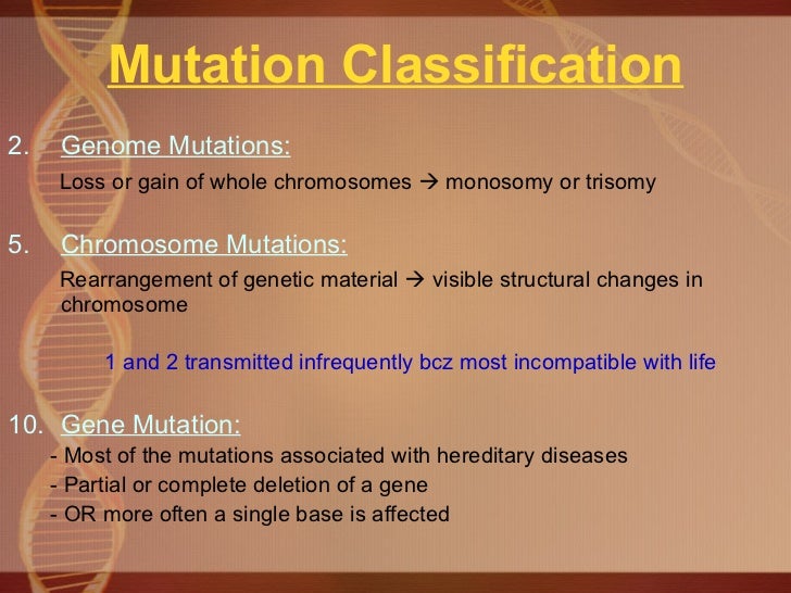Diseases caused by gene mutation