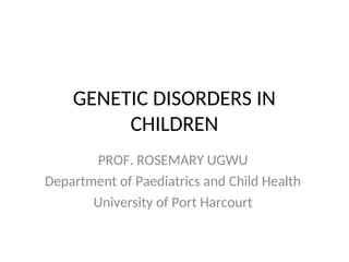 Comprehensive Overview of Genetic Disorders in Children: Inheritance ...
