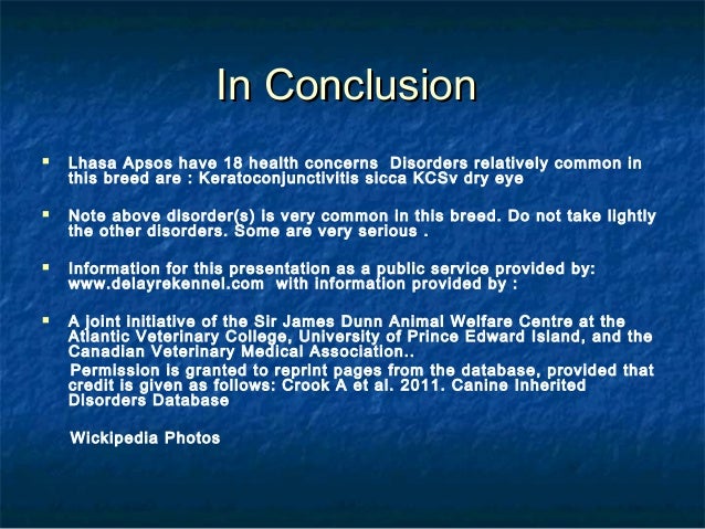 Genetic Disorders Lhasa Apso