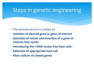 Genetic engineering | PDF