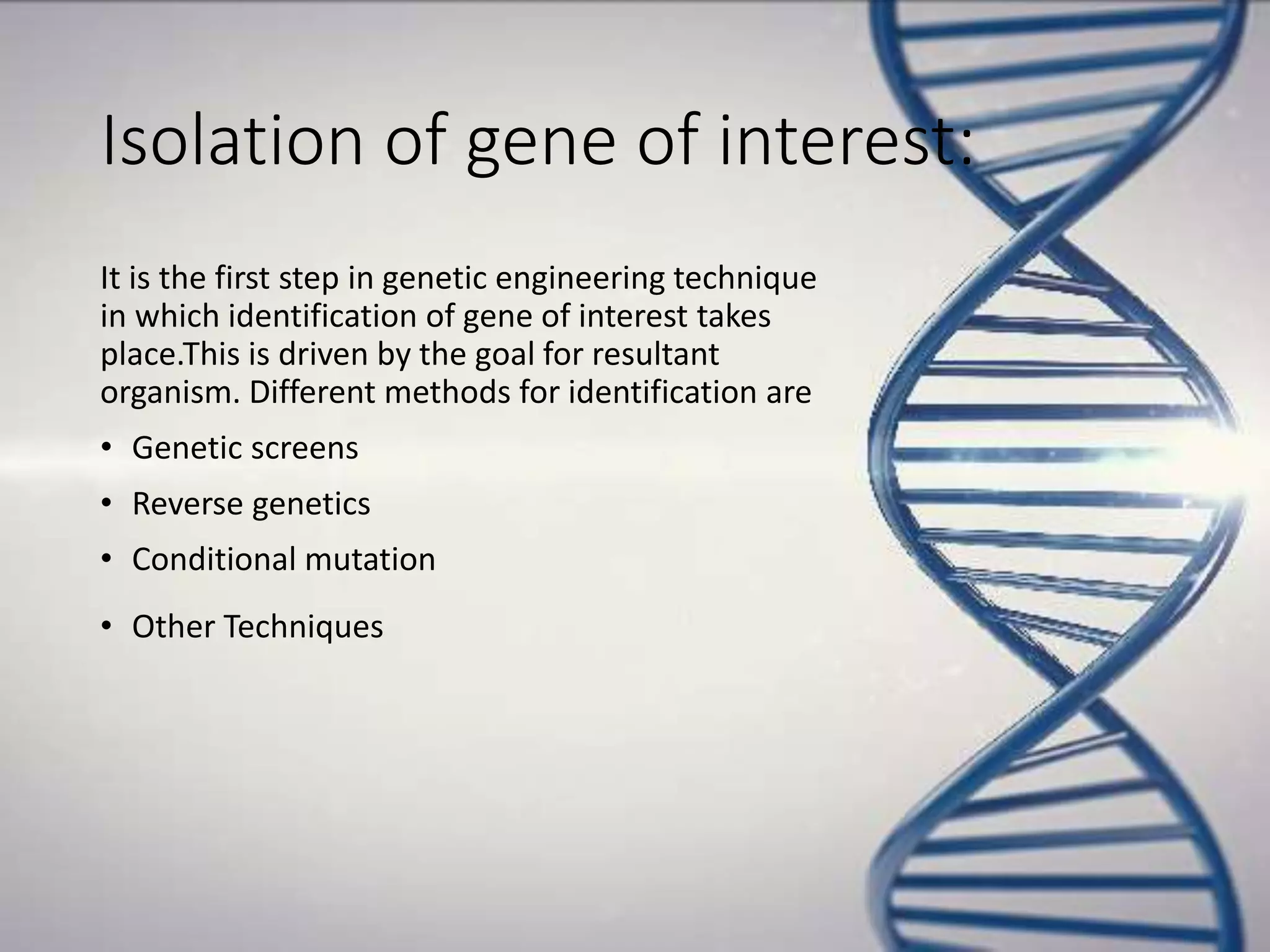 Genetics First Conditional Image Genetic engineering | PPTX | Genetics | Science