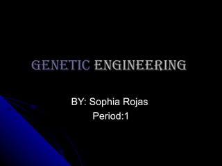 Genetic  Engineering  BY: Sophia Rojas  Period:1 