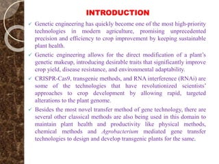 Advancements in Genetic Engineering and Biotechnology for Sustainable ...