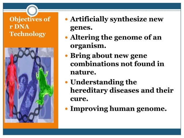 Genetic engineering and recombinant DNA technology | PPTX | Biotech and ...