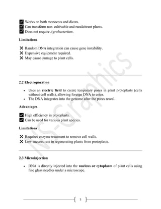 GENETIC ENGINEERING IN PLANTS for B.Sc. SEM-5 Students | PDF