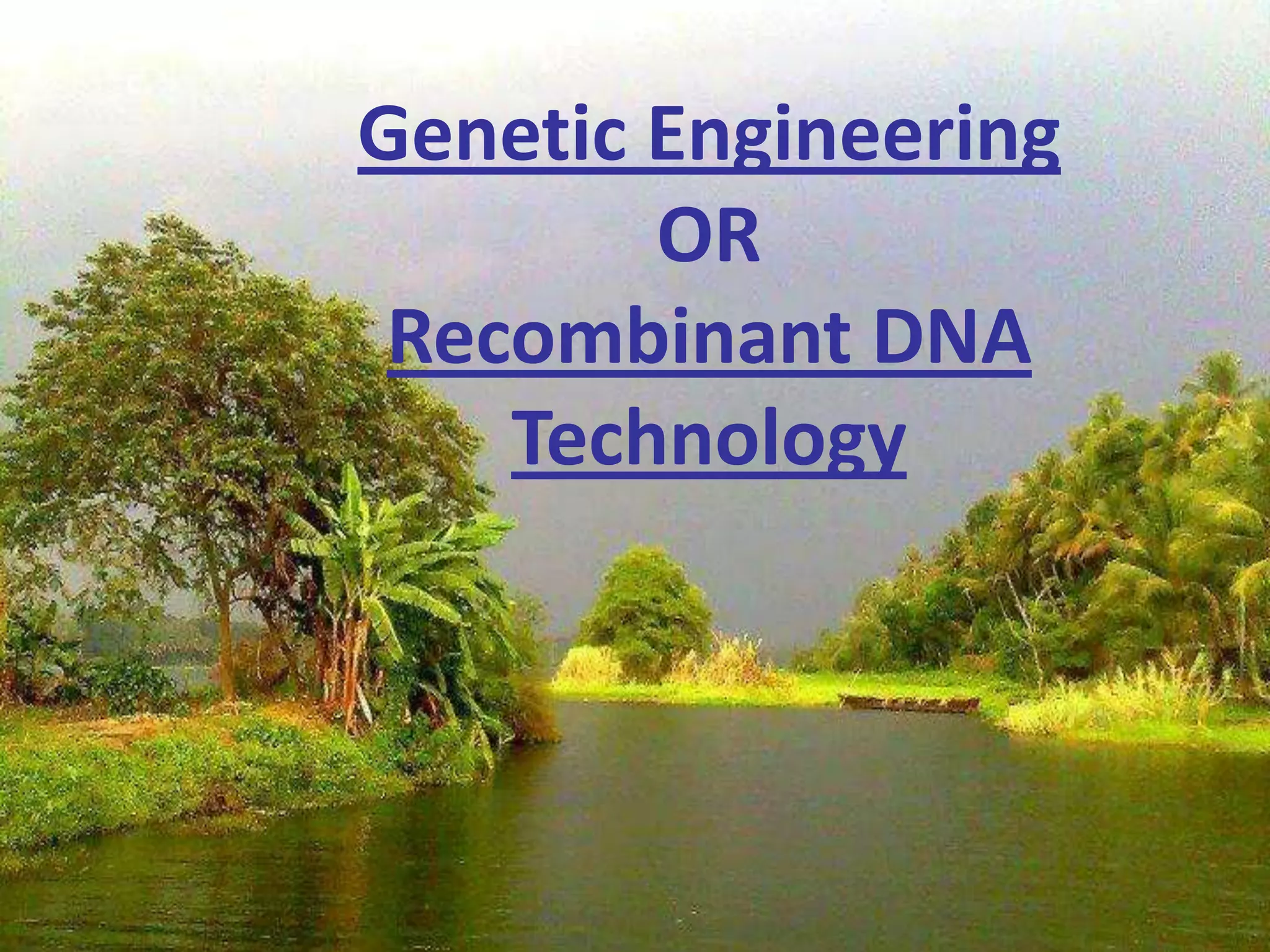 Genetic Engineering
OR
Recombinant DNA
hhhgenetic
Technology

 