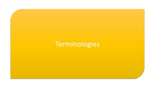 Terminologies
 