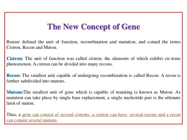 Differentiate Between :Cistron, Muton And Recon – XOCFB