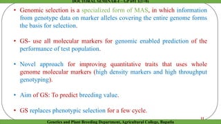 Accelerating crop genetic gains with genomic selection | PPTX
