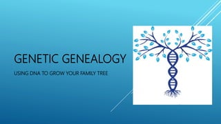 GENETIC GENEALOGY
USING DNA TO GROW YOUR FAMILY TREE
 