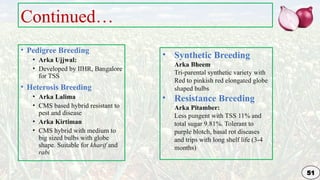Genetic Improvement in Onion for plant breeding | PPTX