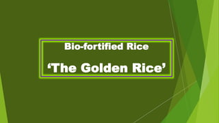 Genetic Improvement through Biotechnology in Cereal Crops | PPTX